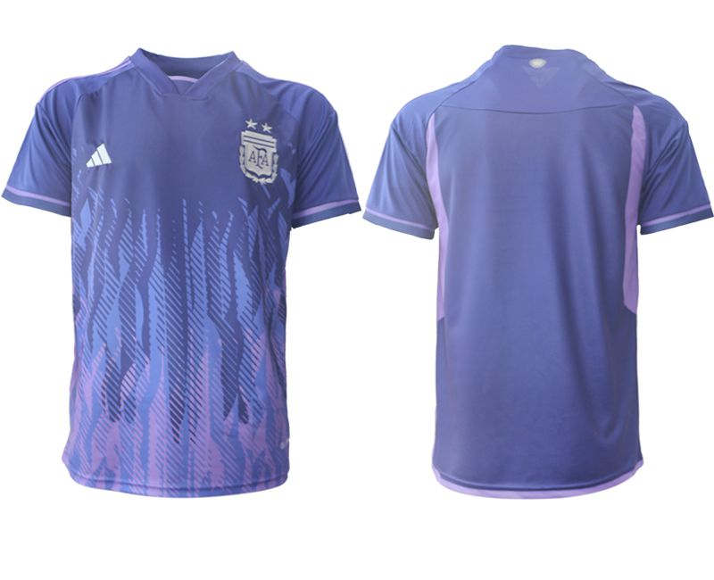 Men 2022 World Cup National Team Argentina away aaa version purple blank Soccer Jersey->->Soccer Country Jersey